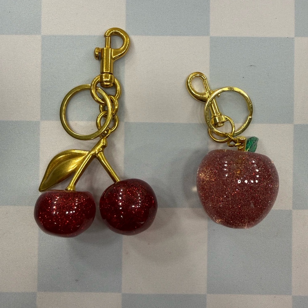 Cherry and Apple Bag Charm Set